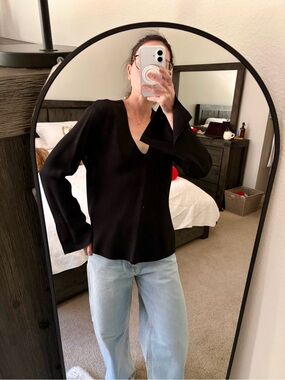 Forte Forte Sabl V neck in Nero